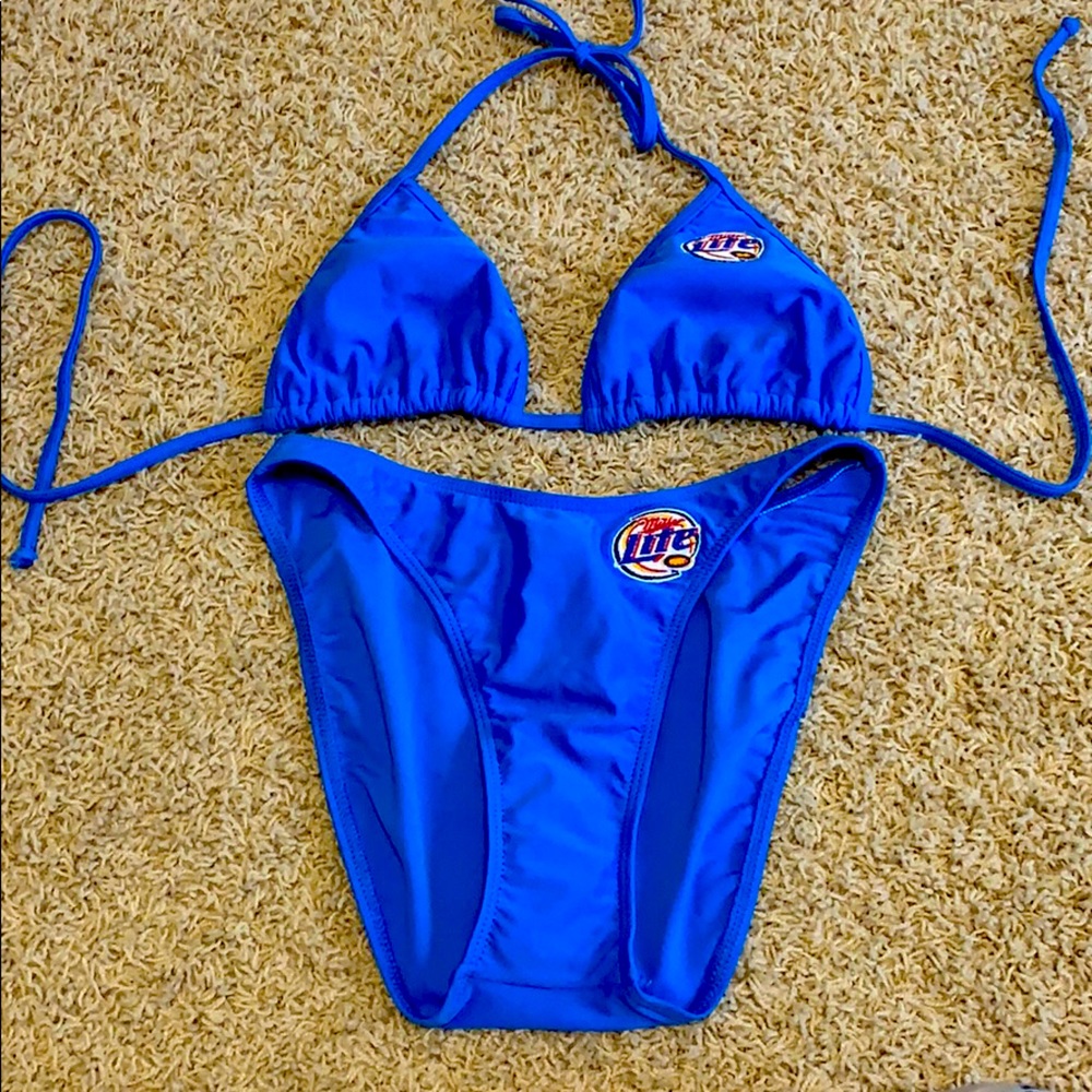 blue Miller Lite bikini SMALL